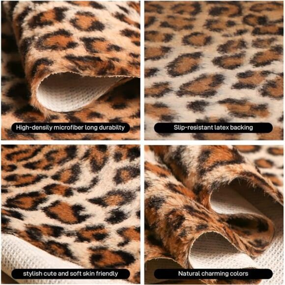 Leopard Rug Cheetah Print Rug Area Carpet Cute Western Decor Animal Skin Rugs - Picture 3 of 8